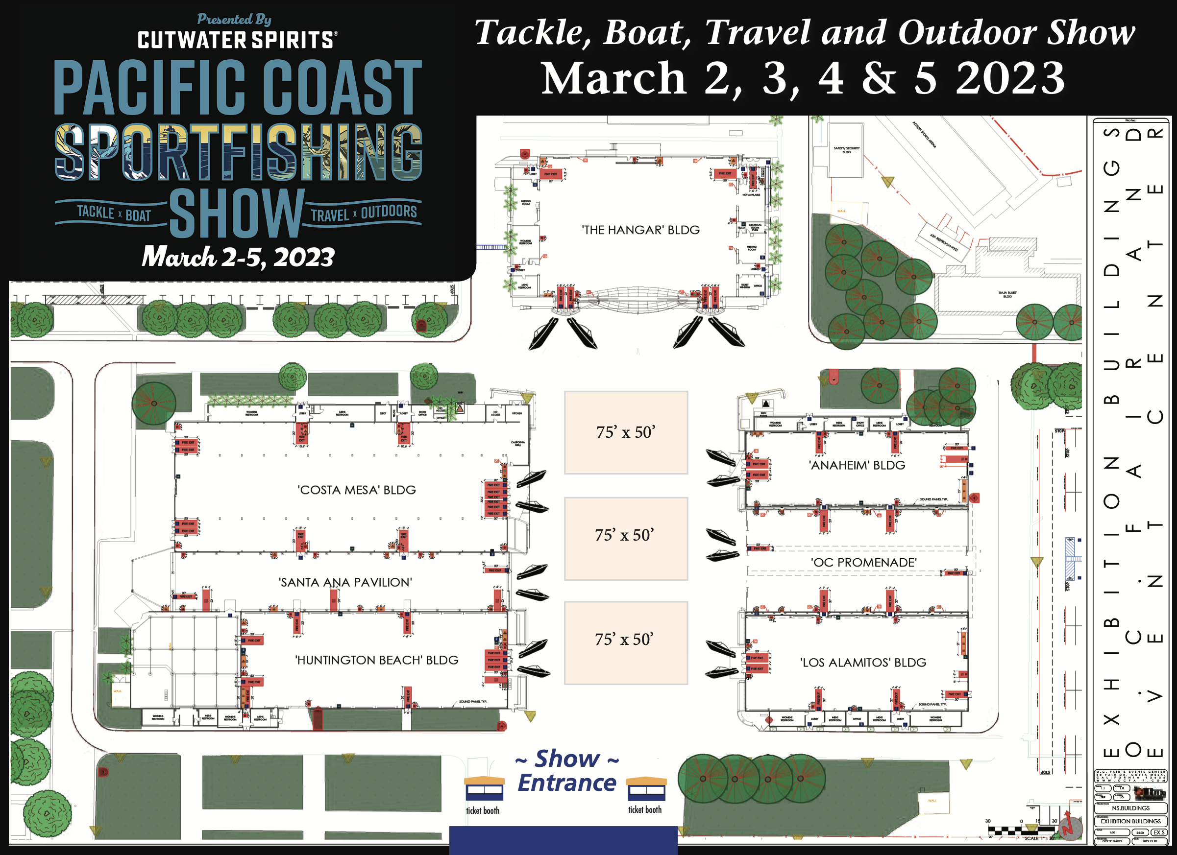 Pacific Coast Sportfishing Tackle, Boat, Travel and Outdoors Show Festival Layout